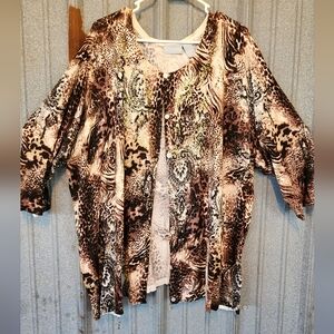 Liz&Me Animal Print Cardigan